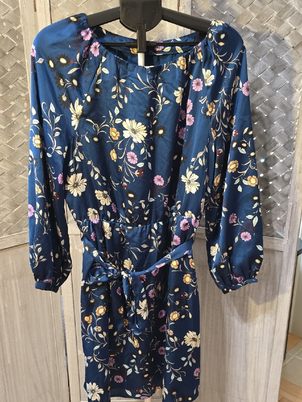 Ann Taylor Teal Dress with Pink and Yellow Floral Print